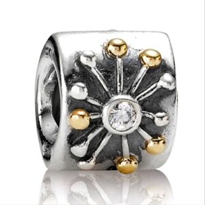 Pandora Star Charm Sterling Silver 14K Gold
